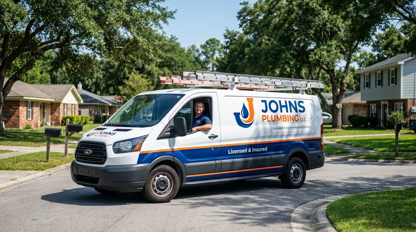Johns Plumbing LLC service van in Greenbrier, AR